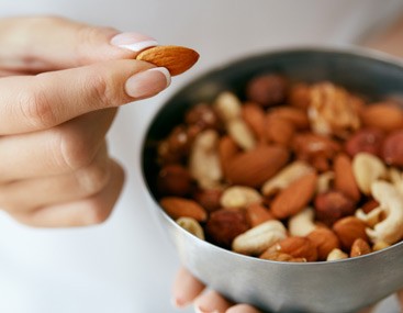Organic and non-gmo custom snacks - bowl of mix nuts