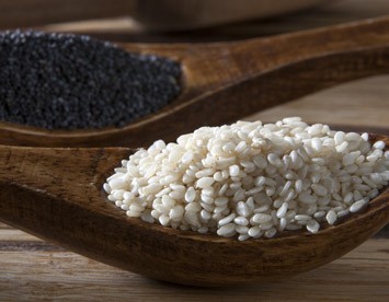 Seeds in a wooden spoon