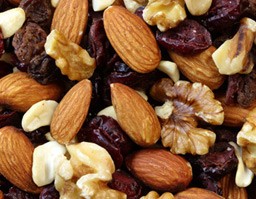 Fruit & Nut Trail Mix -  Raw almonds, cranberries, raisins, raw cashew pieces, walnuts halves and pieces